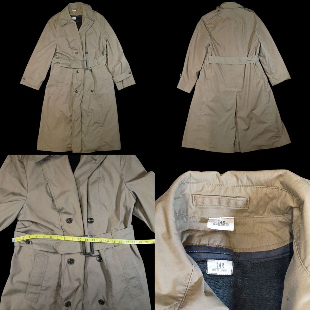 Vintage 1980s U.S. Army Women’s All Weather Coat 14R (FE) DLA100-85-M-CA93